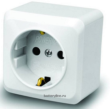 Розетка ОУ 1гнЗК PowerMan наклад белая 7028