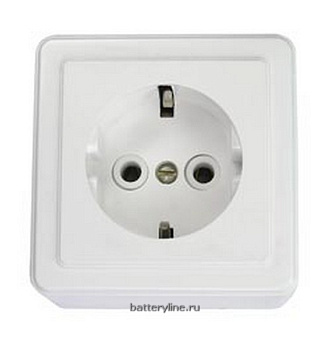 Розетка ОУ 1гнЗК. белорус накладн белая PA16-004 молодечно (1/128)б