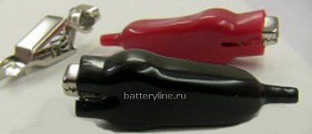 Крокодил  20А  резинов.изол красный+черный (2шт в упак)