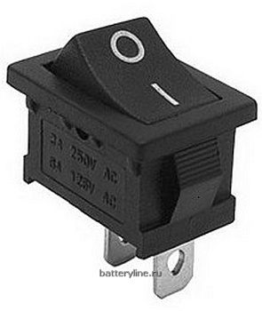 Включатель KCD1-101 15*21 2pin 6A 250V BLACK