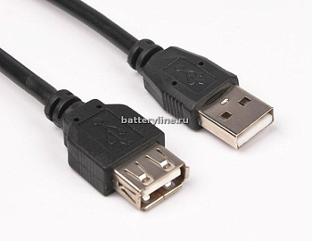 Кабель USB AM(шт)-АF(гн) 1.8m usb2.0 удлинитель черный 633618 Кабель USB AM(шт)-АF(гн) 1.8m usb2.0 удлинитель черный 633618