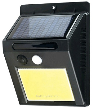 Светильник дачный 5W аккумуляторный на солнечных элементах с датчиком движения SmartBuy COB SBF-32-MS черный гарантия 14 дней
