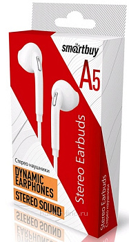 Наушники  SmartBuy SBE-202K A5 канальные в коробке белый 094451 Наушники  SmartBuy SBE-202K A5 канальные в коробке белый 094451