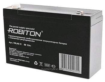 аккумулятор  6v 12000mAh 6120Pb Robiton 50x94x151мм VRLA6-12.0 942714
