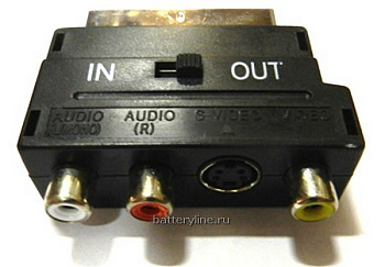 Переходник SC-3T+SVHS (Scart-3RCA+SVHS вход-выход) с переключателем