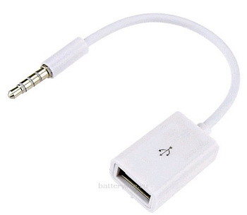 Кабель OTG шт.Aux 4х контактный ----> гн.USB A 0.10m для подключения флешки к магнитоле Кабель OTG шт.Aux 4х контактный ----> гн.USB A 0.10m для подключения флешки к магнитоле