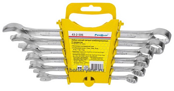 Ключ  (набор  6шт) 10 до 19мм рожково-накид (полиров CRV углерод.сталь) РемоКолор [43-2-506]