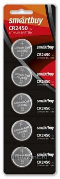 Батарейка CR2450 3v SmartBuy BL5 (1/5/100)