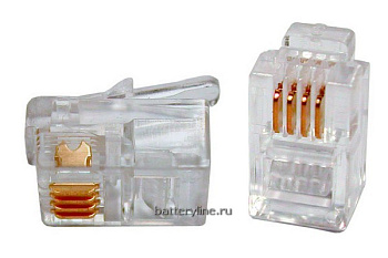 Штекер 4p4c RJ9 на телеф витой кабель (трубка)