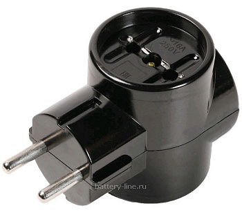 Тройник SmartBuy SBE-16-A06-3z бакелитовый черный 16A 072640