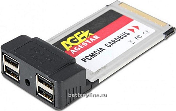 Контроллер USB2.0  (из PCMCIA в USB: порты 4внешн) AgeStar as-pmu24-v  692176 Контроллер USB2.0  (из PCMCIA в USB: порты 4внешн) AgeStar as-pmu24-v  692176