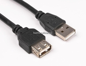 Кабель USB AM(шт)-АF(гн) 1.0m usb2.0 VS U510 удлинитель черный 649152