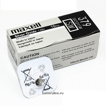 Батарейка часовая серебряно-цинк G0 Maxell SR521/379 (5.8x2.1mm) BL1 (1/10)