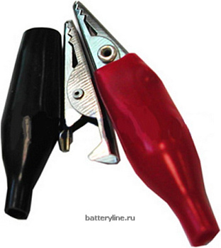 Крокодил 40мм малый резинов.изол красный+черный (2шт в упак)