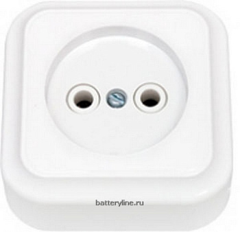 Розетка ОУ 1гн СветоПрибор накл белая PA16-255  с основанием