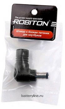 Штекер питания ноутбука 5.5*2.5mm L=12.5mm (гнездо 5.5*2.5) LG/IBM угловой Robiton NB-MG BL1 