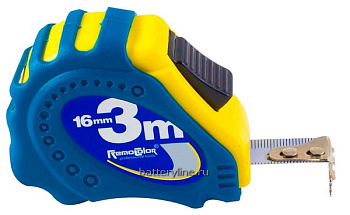 Рулетка  3м (ширина ленты 16мм, усиленная) обрезиненный корпус, 1 фиксатор РемоКолор [15-4-103]