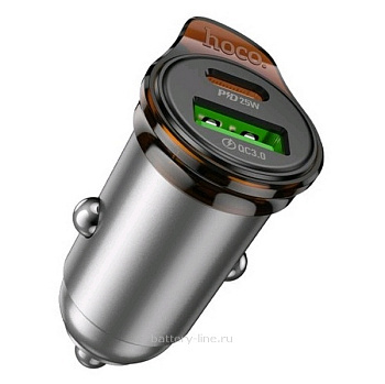 АЗУ вх12V вых=2x5V (3.0 USB QC3.0 + PD25W(Type-C) Hoco NZ16 металлик 844747 АЗУ вх12V вых=2x5V (3.0 USB QC3.0 + PD25W(Type-C) Hoco NZ16 металлик 844747
