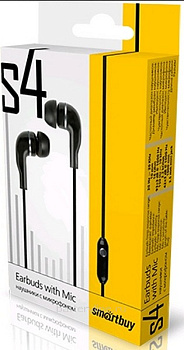 Наушники  SmartBuy SBH-011K S4 вакуумные +микрофон +кнопка ответа в коробке черный 057906 Наушники  SmartBuy SBH-011K S4 вакуумные +микрофон +кнопка ответа в коробке черный 057906