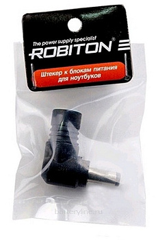 Штекер питания ноутбука 6.5*3.0mm L=10mm (гнездо 5.5*2.5) Toshiba угловой Robiton NB-MAE BL1