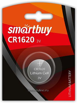 Батарейка CR1620 3v SmartBuy BL1 (1/12)