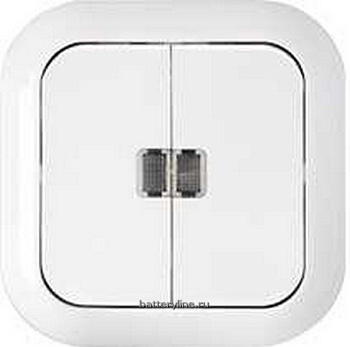 Выкл 2кл СветоПрибор белый с ПОДСВЕТ C510-233 (1/60)