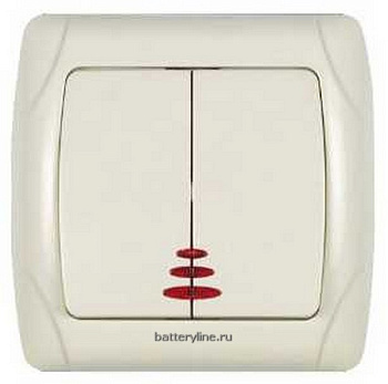 Выкл 2кл  VIKO CARMEN КРЕМ с ПОДСВЕТ 2050 (1/12)