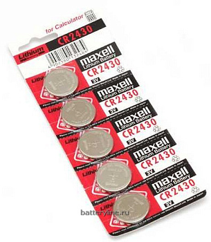 Батарейка CR2430 3v Maxell BL5 (1/5/100)