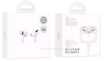Гарнитура  Bluetooth вакуумная HOCO EW68 (под APods Pro2) +зарядный футляр +type-c белый 735554 Гарнитура  Bluetooth вакуумная HOCO EW68 (под APods Pro2) +зарядный футляр +type-c белый 735554