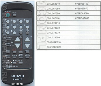 Пульт ORION RM-007B [TV] универсальный  10944