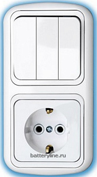 Блок 3кл.вкл+1гн СветоПрибор белый зол.ободок 3В-РЦ-537зол 001813