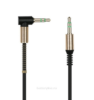 Шнур джек3.5-джек3.5 AUX (st3.5шт-st3.5шт) 1.0m УГЛОВОЙ SmartBuy A-35-35-fold черный в пакете  060548