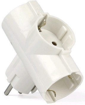 Тройник SmartBuy SBE-16-A03-3Z с заземлением 3 гнезда белый 16А 034594
