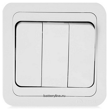 Выкл 3кл MAKEL Mimoza белый 12091 (со вставкой)