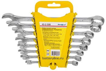 Ключ  (набор  8шт) 8 до 19мм рожково-накид (полиров CRV углерод.сталь) РемоКолор [43-2-508]
