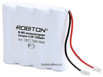 аккумулятор р/т 4,8v 4*AA 1500mAh NiMh ROBITON DECT-T393-4XAA