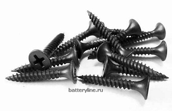 Саморез черный оксид.. 3.5х25 потай, частая резьба (100) Саморез черный оксид.. 3.5х25 потай, частая резьба (100)