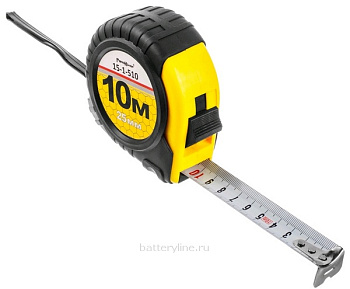 Рулетка 10м (ширина ленты 25мм) обрезиненный корпус, 1 фиксатор РемоКолор [15-1-510]