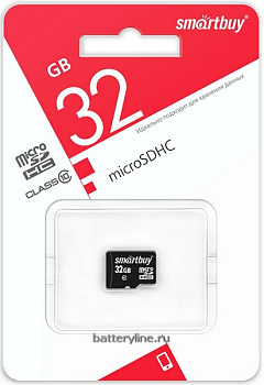 Карта памяти micro-SD. 32Gb SmartBuy SDHC Class10 (10mbs) без адаптера 047006