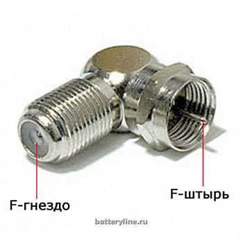 Соединитель антенный гнездо-F / штекер-F УГЛовой металл