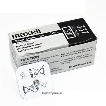 Батарейка часовая серебряно-цинк 337 Maxell SR416 (4.8x1.65mm) BL1 (1/10)