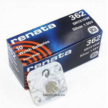 Батарейка часовая серебряно-цинк G11 Renata SR721/361/362/SR58 (7.9x2.1mm) BL1/BL10 (1/10)