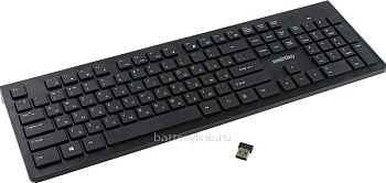 Клавиатура USB беспроводная SmartBuy ONE SBK-206AG-K Multimedia (2.4ГГц/10м) USбелый/RUбелый SLIM черный 038776