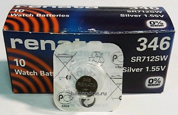 Батарейка часовая серебряно-цинк 346 Reneta SR712 (7.9x1.2mm) BL1 (1/10)
