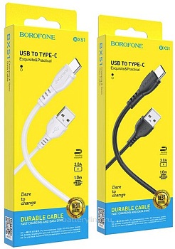 Кабель USB Type-C 1.0m Borofone BX51 3A белый в коробке 743947 Кабель USB Type-C 1.0m Borofone BX51 3A белый в коробке 743947