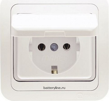 Розетка 1гн MAKEL Mimoza белая с крышкой 22009 без/вст *