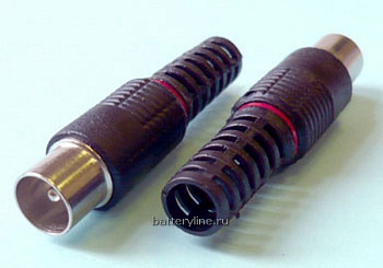 Штекер антенный /без пайки/резьба/ пластик черный Japan