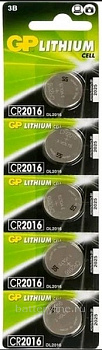 Батарейка CR2016 3v GP** BL5