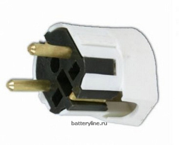 Вилка ЗК угловая B16-003 белая 16A (Пинск)